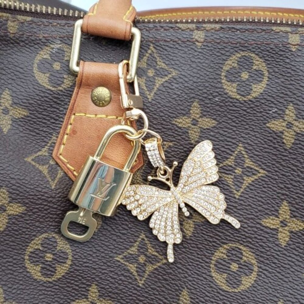Louis Vuitton Gold Lock & Key 🔑 Authentic LV Unbranded Butterfly Keychain Charm